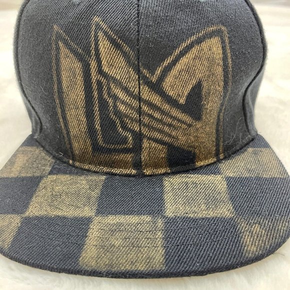 LAFC Snapback Cap Hat Black with Yellow Logo and Checkerboard Pattern - Picture 7 of 10
